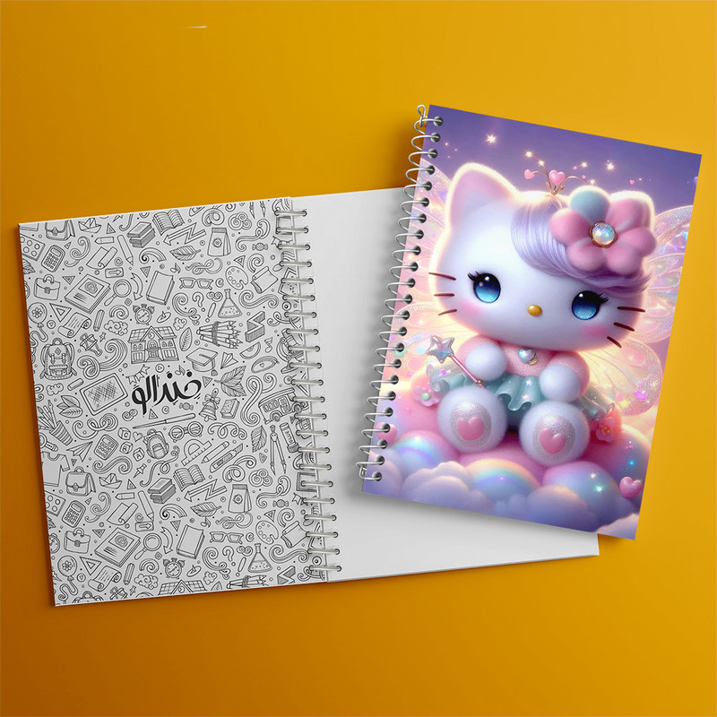 دفتر مشق 100 برگ خندالو طرح هلو کیتی (Hello Kitty) کد F6069