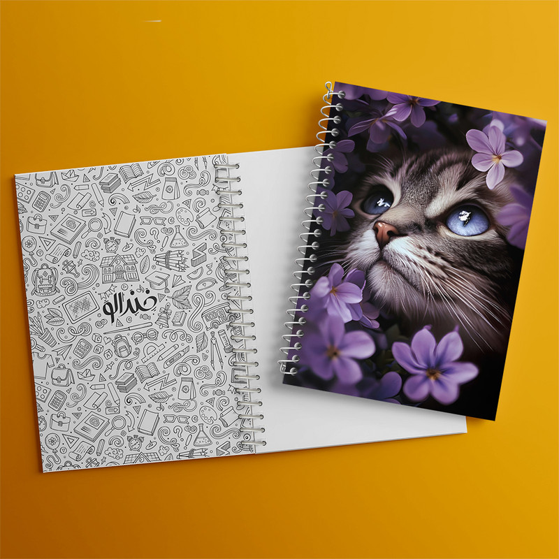 دفتر مشق 100 برگ خندالو طرح گربه کد F9924
