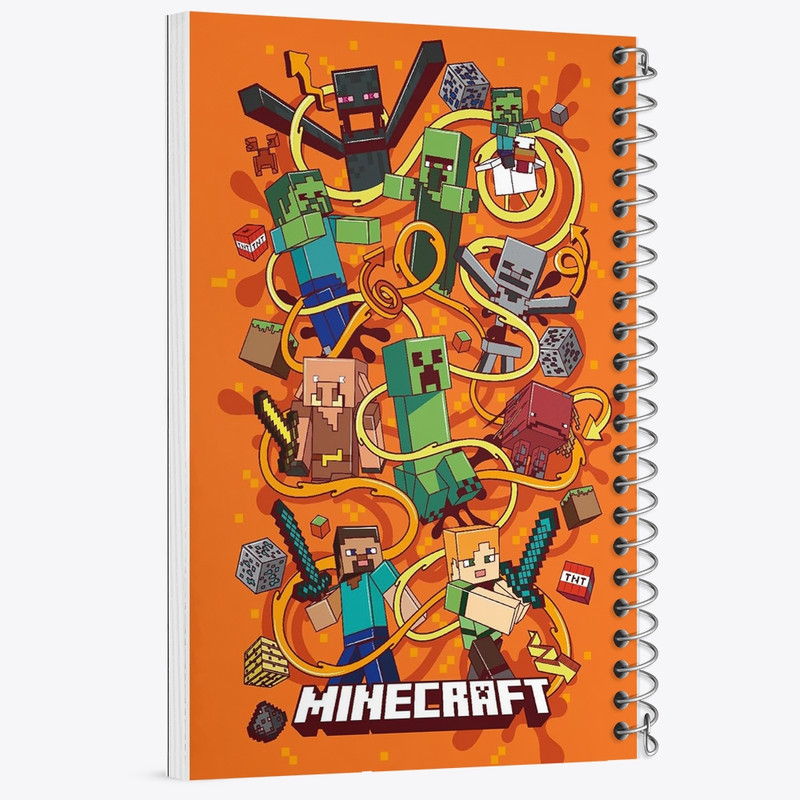 دفتر مشق 100 برگ خندالو طرح ماینکرافت (Minecraft) کد F1083