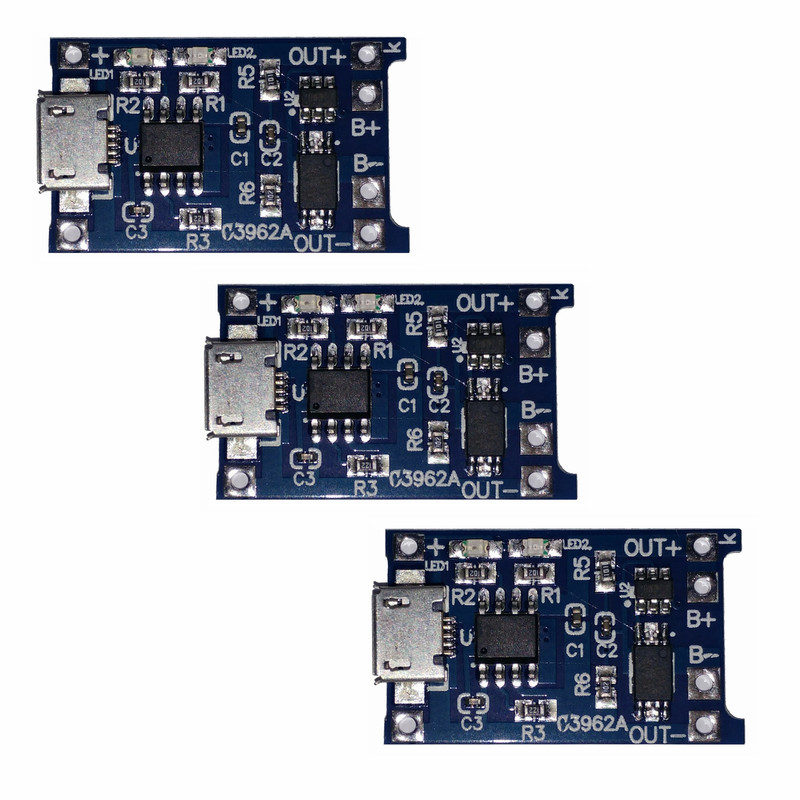 ماژول شارژر باتری  مدل TP- 4056 Micro USB بسته 3 عددی