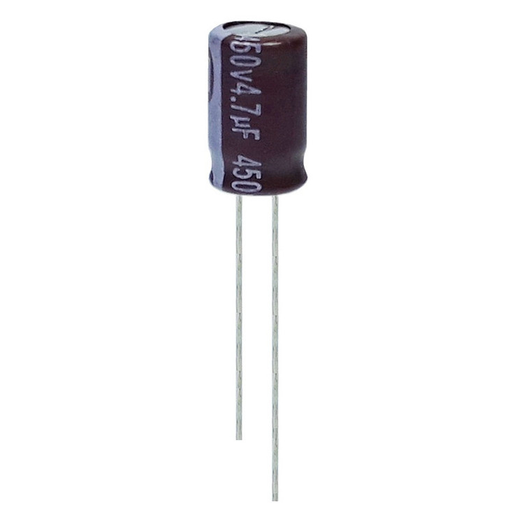 خازن الکترولیت 4.7 میکروفاراد 450 ولت آکسبوم مدل TEC-470450 بسته 4 عددی