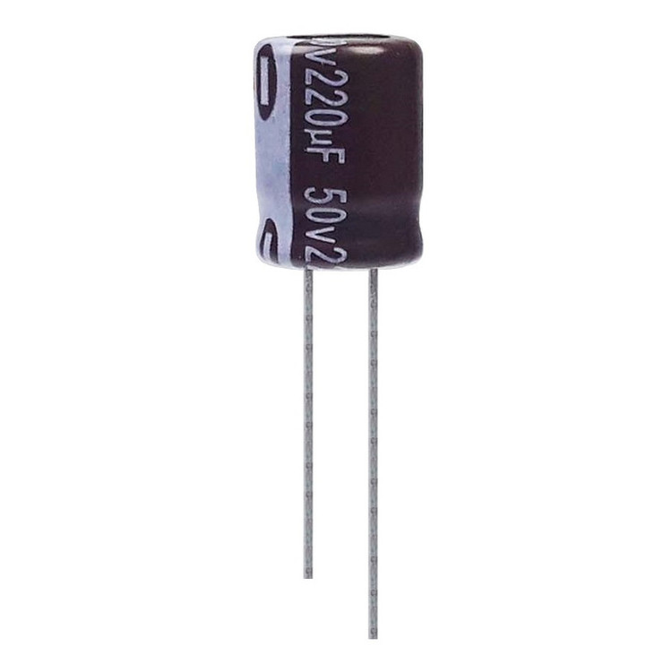 خازن الکترولیت 220 میکروفاراد 50 ولت آکسبوم مدل TEC-22150 بسته 4 عددی