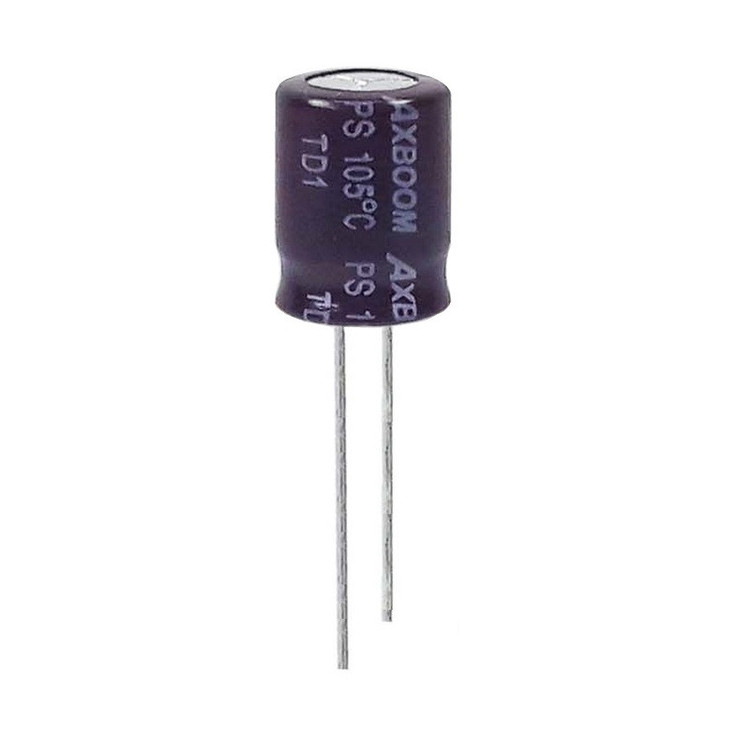 خازن الکترولیت 220 میکروفاراد 50 ولت آکسبوم مدل TEC-22150 بسته 4 عددی