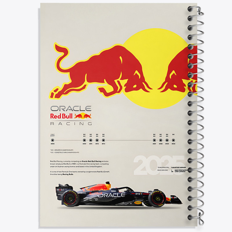 دفتر مشق 100 برگ خندالو طرح تیم مسابقه ردبول (Red Bull Racing) کد F13491