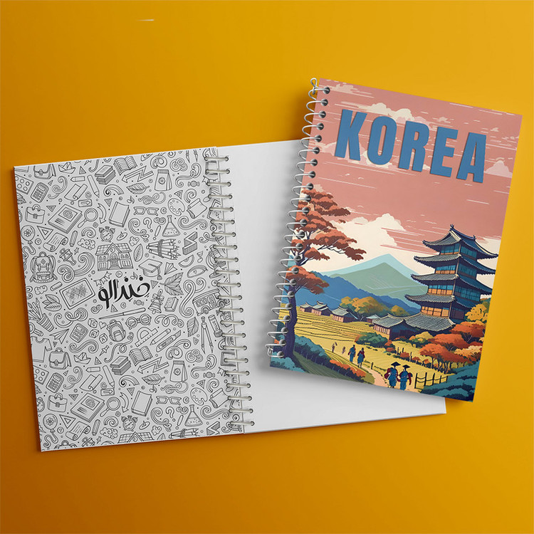 دفتر مشق 100 برگ خندالو طرح کره (Korea) کد F6304