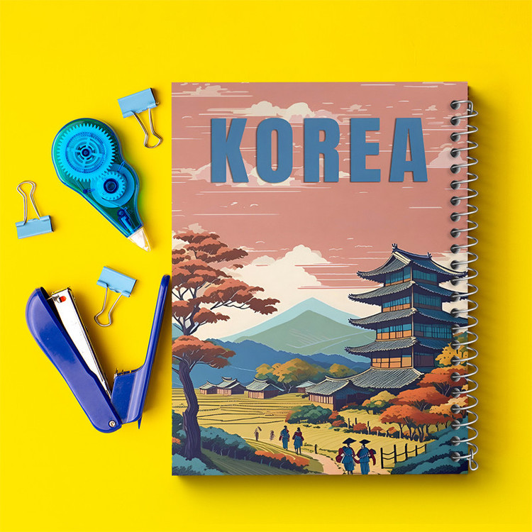 دفتر مشق 100 برگ خندالو طرح کره (Korea) کد F6304