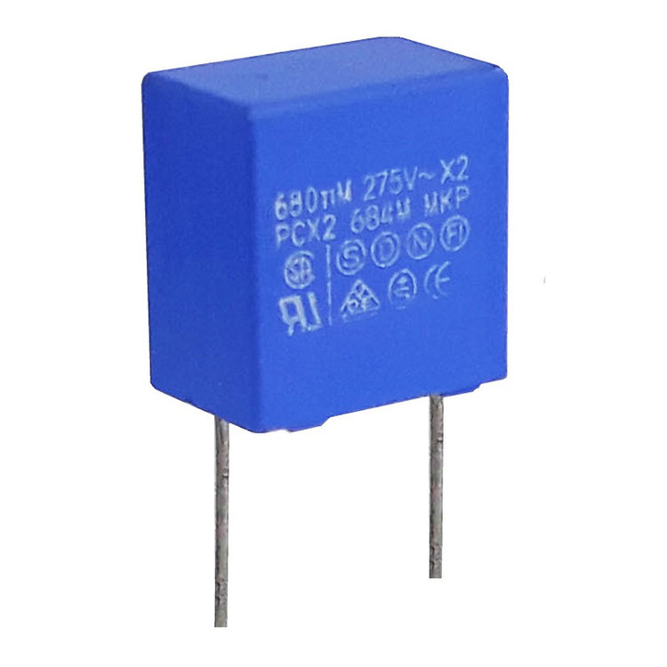 خازن 680 نانوفاراد مدل MKT-X2-275AC کد 14 بسته 4 عددی