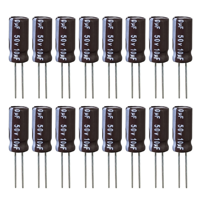 خازن الکترولیت 10 میکروفاراد 50 ولت آکسبوم مدل TEC-1050 بسته 16 عددی