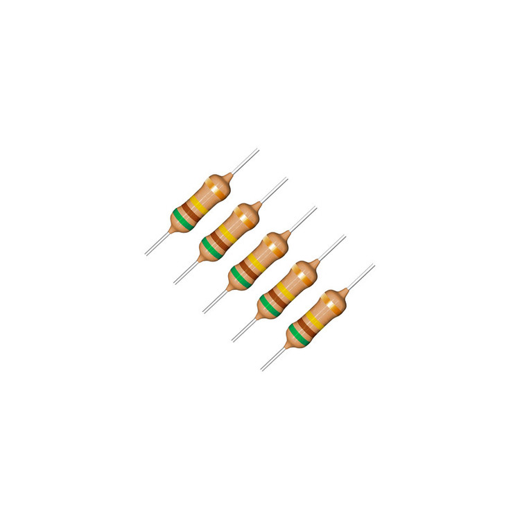 مقاومت 510 کیلو اهم 1/4 وات مدل 510K1/4W بسته 100 عددی