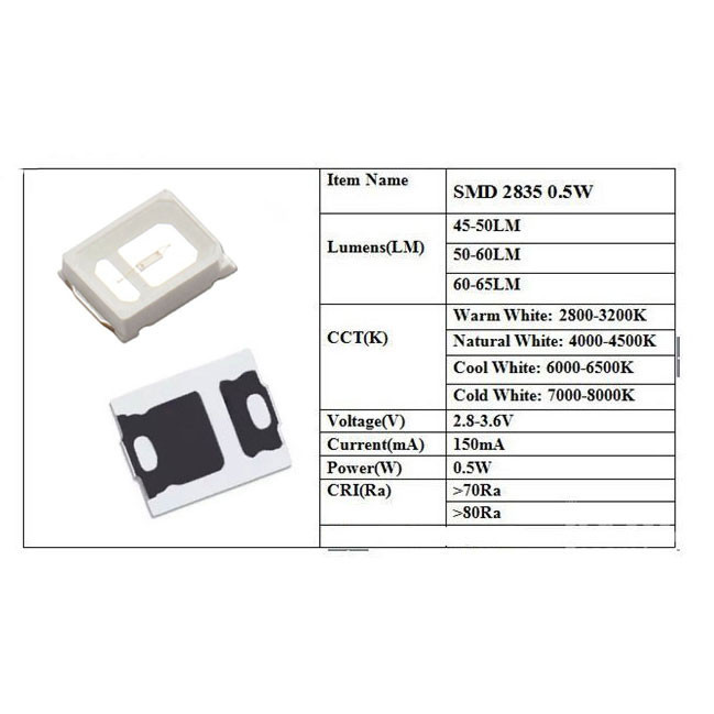 دیود LED مدل 2835B بسته 10 عددی