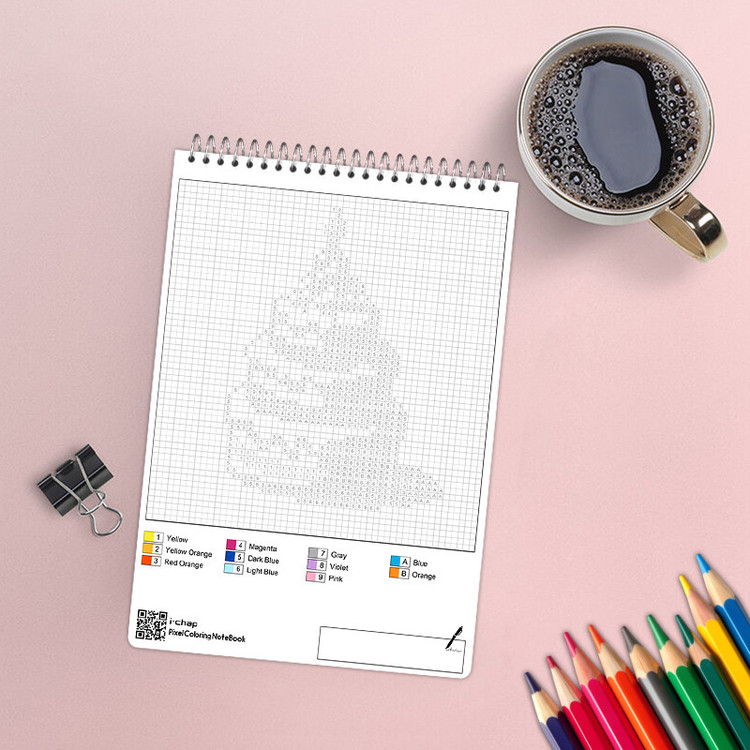 دفتر رنگ آمیزی 20 برگ آی چاپ مدل پیکسلی سوپرایزی طرح کیوت کد 141