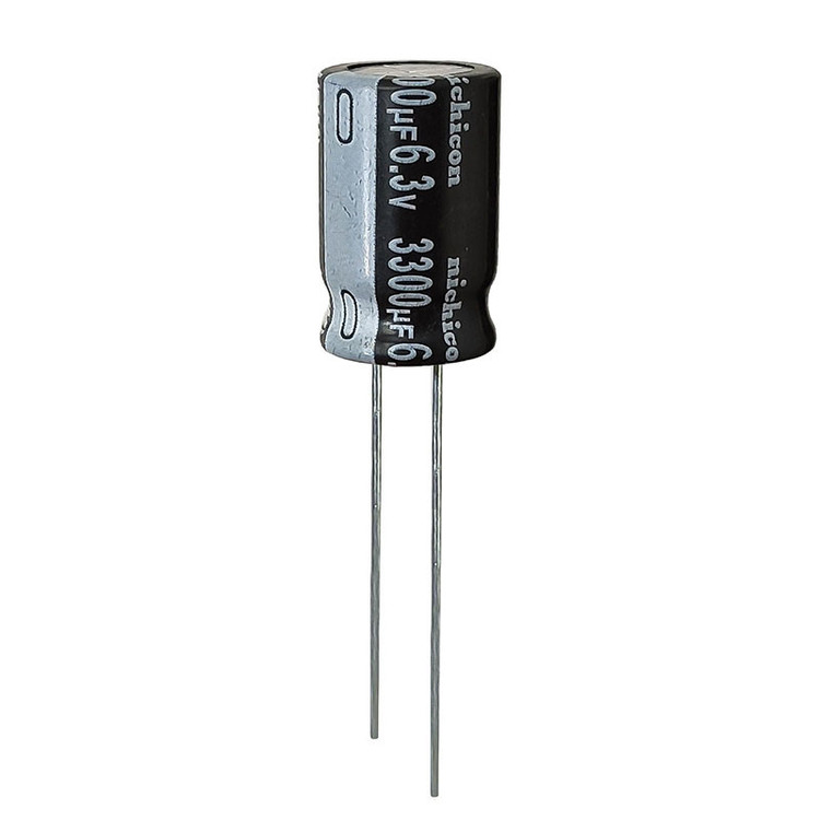 خازن 3300 میکروفاراد 6.3 ولت نیچیکون مدل TK-330063 بسته 4 عددی