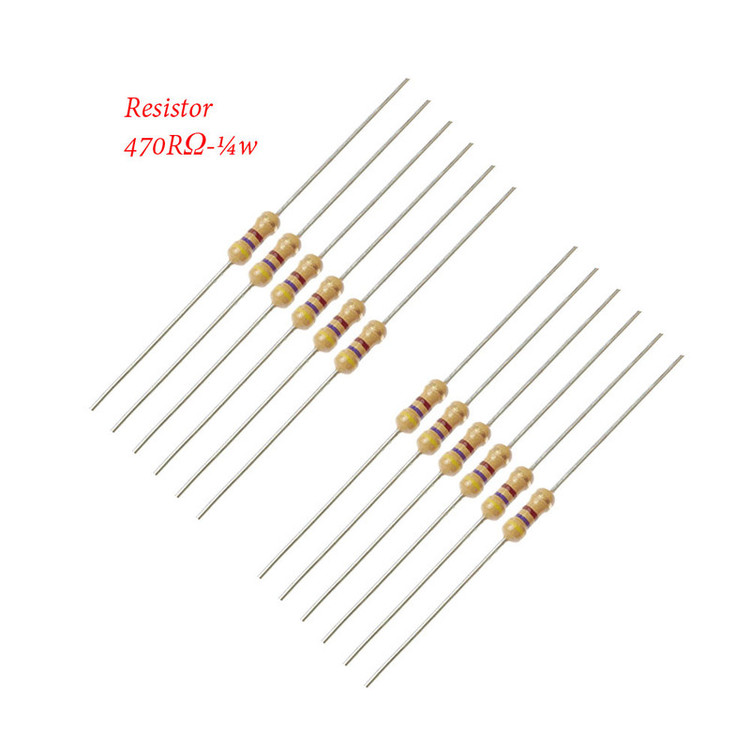 مقاومت 470اهم 1/4وات کد 470R1/4w بسته 12 عددی