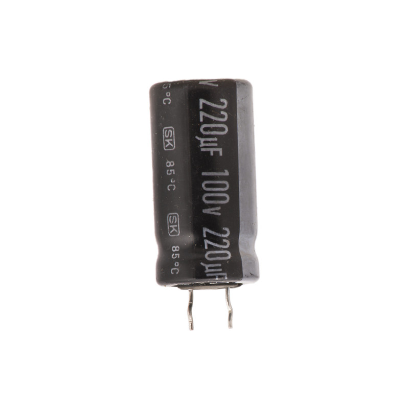 خازن الکترولیت 220 میکرو فاراد کد 00043 بسته 2 عددی