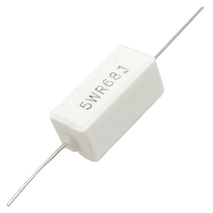 مقاومت آجری 0.68 اهم کد 5W-68 بسته 4 عددی