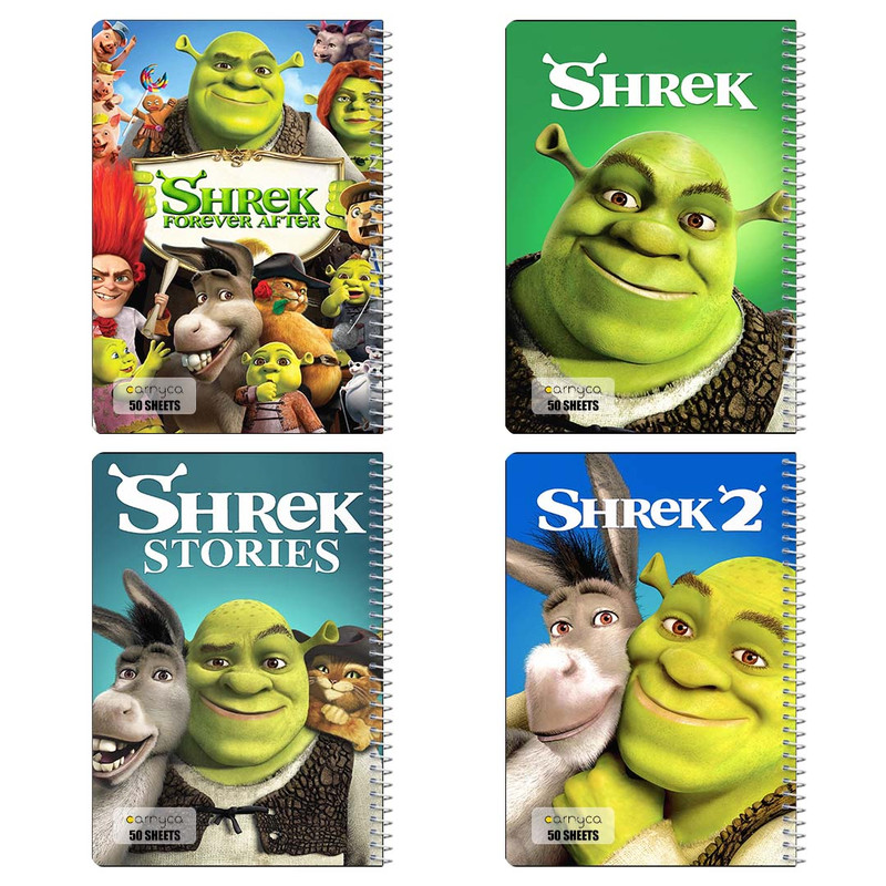 دفتر نقاشی 50 برگ کارنیکا طرح شرک Shrek کد 23880 مجموعه 4 عددی