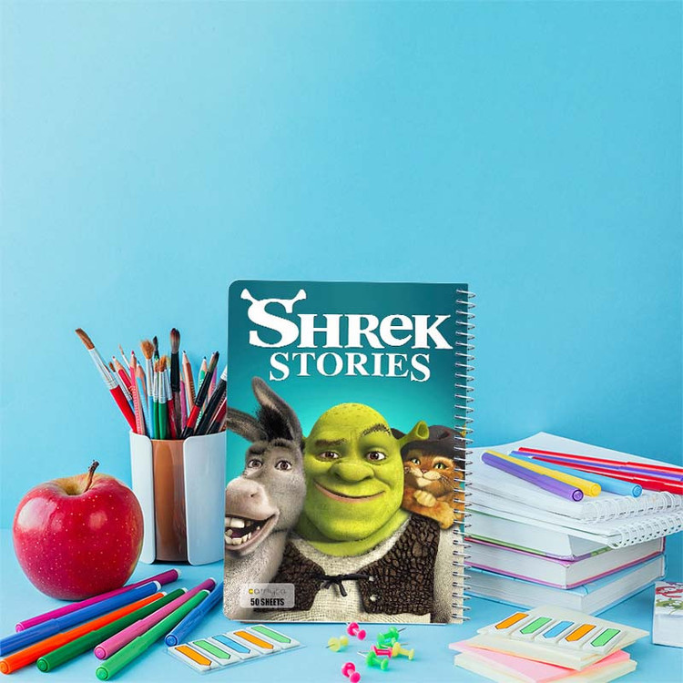 دفتر نقاشی 50 برگ کارنیکا طرح شرک Shrek کد 23880 مجموعه 4 عددی