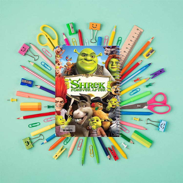 دفتر نقاشی 50 برگ کارنیکا طرح شرک Shrek کد 23880 مجموعه 4 عددی