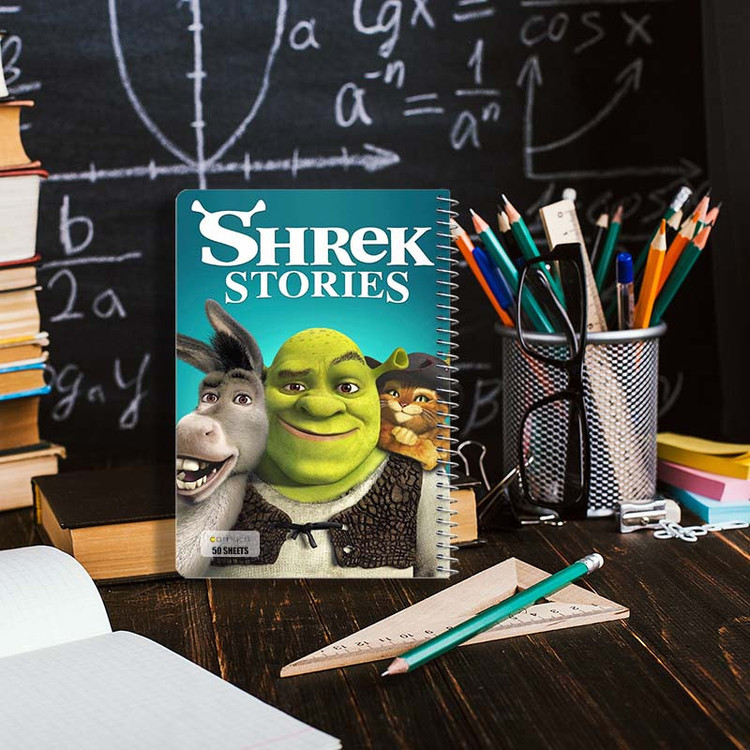 دفتر نقاشی 50 برگ کارنیکا طرح شرک Shrek کد 23880 مجموعه 4 عددی