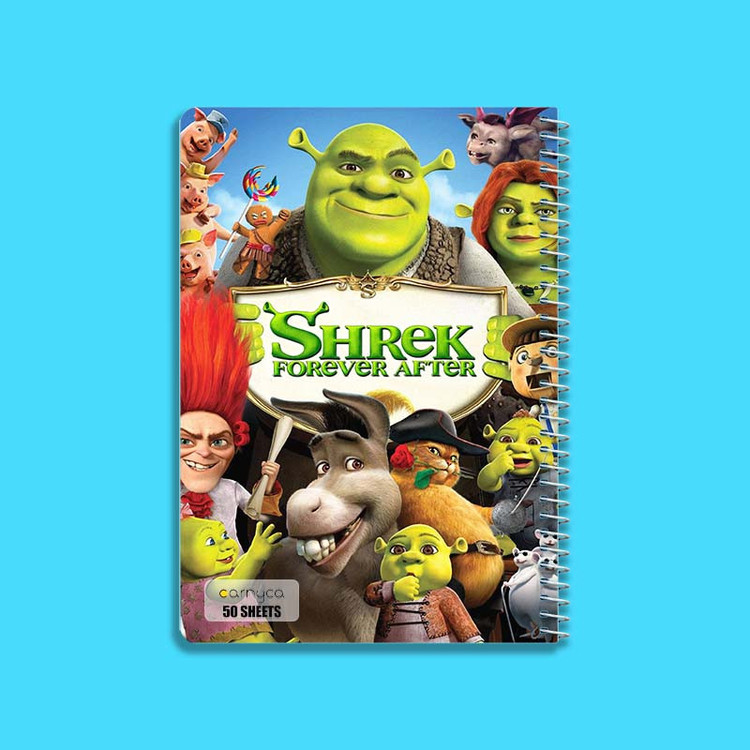 دفتر نقاشی 50 برگ کارنیکا طرح شرک Shrek کد 23880 مجموعه 4 عددی