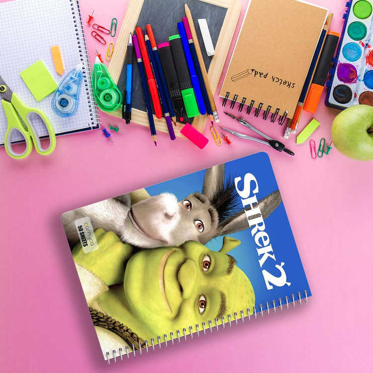 دفتر نقاشی 50 برگ کارنیکا طرح شرک Shrek کد 23880 مجموعه 4 عددی