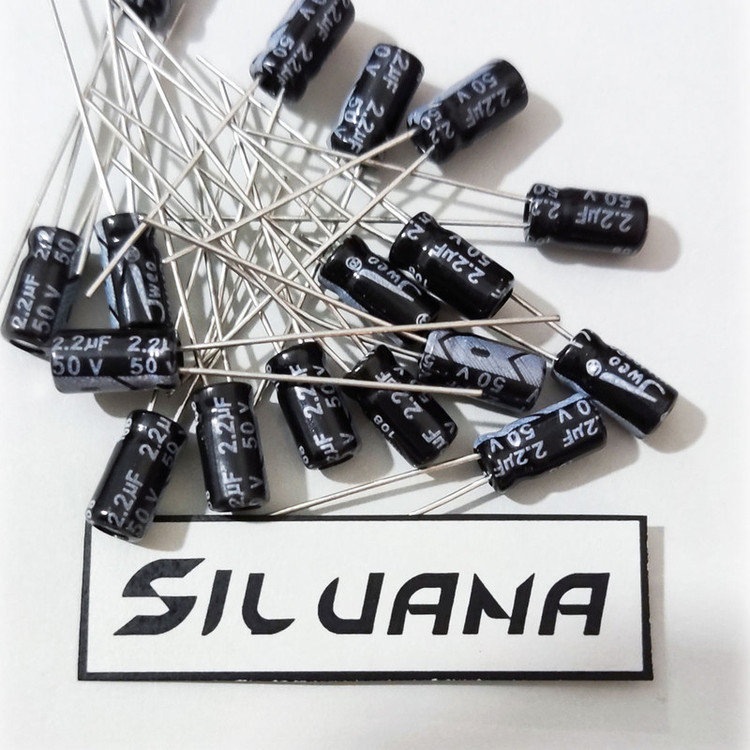 خازن الکترولیت 2.2 میکروفاراد 50V جی دبلیو کو کد SC01 بسته 20 عددی