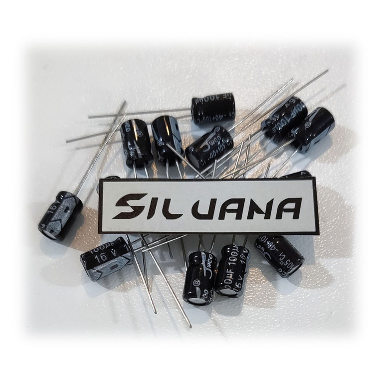 خازن الکترولیت 100 میکرو فاراد 16 ولت جی دبلیو کو کد Silvana-C05 بسته 20 عددی