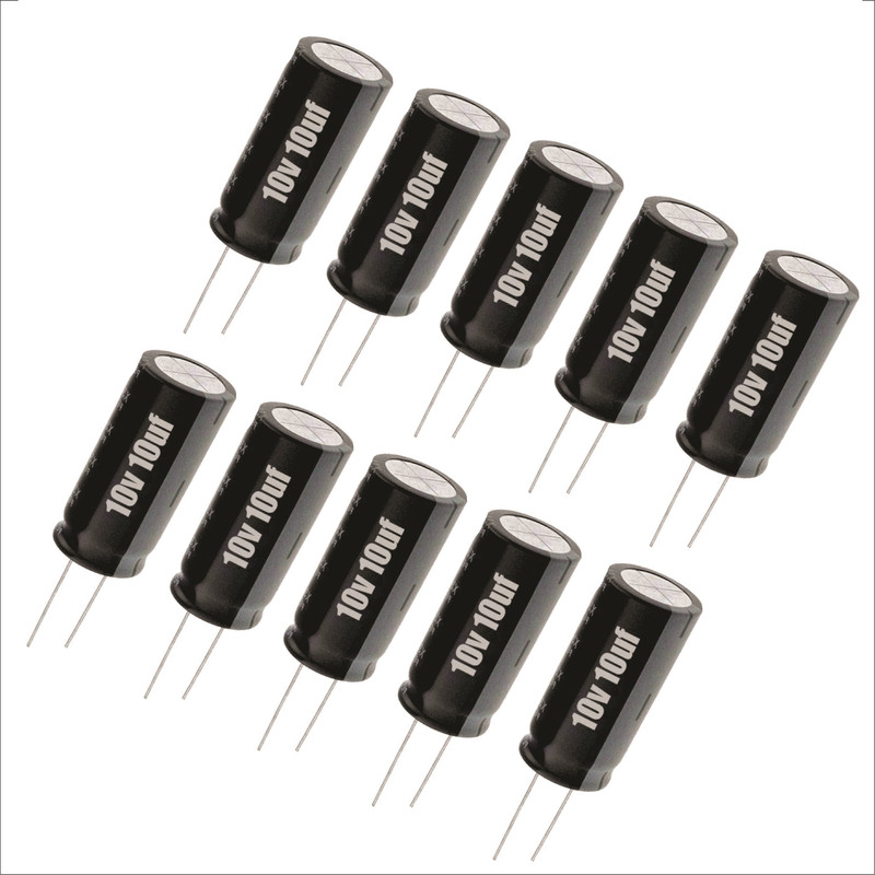 خازن الکترولیت 10 میکروفاراد مدل 16V بسته 10 عددی