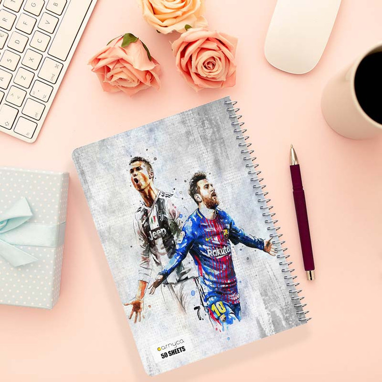 دفتر نقاشی 50 برگ کارنیکا طرح رونالدو و مسی Ronaldo & Messi کد 14933 مجموعه 4 عددی