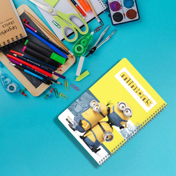 دفتر نقاشی 50 برگ کارنیکا طرح Minions کد 61502 مجموعه 4 عددی