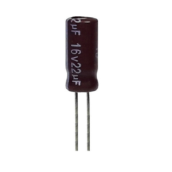 خازن الکترولیت 22 میکروفاراد 16ولت آکسبوم مدل TEC-2216 بسته 16 عددی