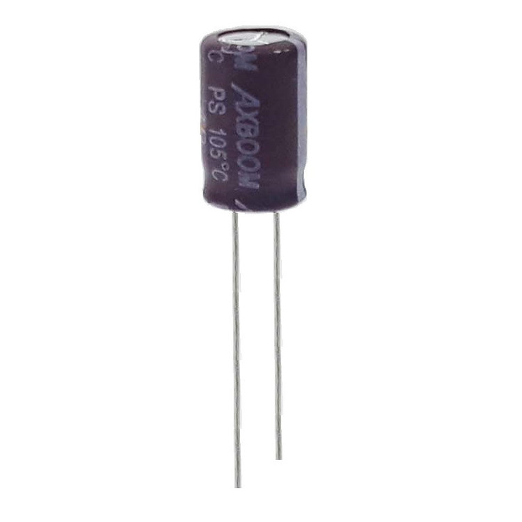 خازن الکترولیت 3.3 میکروفاراد 450 ولت آکسبوم مدل TEC-330450 بسته 4 عددی