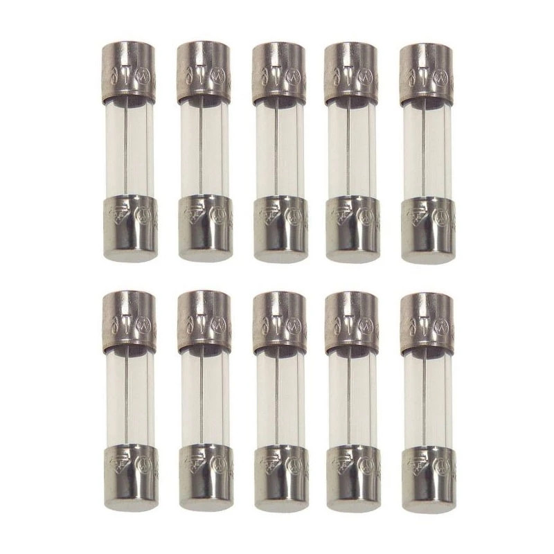 فیوز شیشه ای 10 آمپر مدل YADIKE0210FUSESS250V10A10MN10 بسته 10 عددی