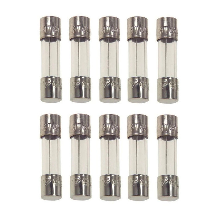 فیوز شیشه ای 10 آمپر مدل YADIKE0210FUSESS250V10A10MN10 بسته 10 عددی