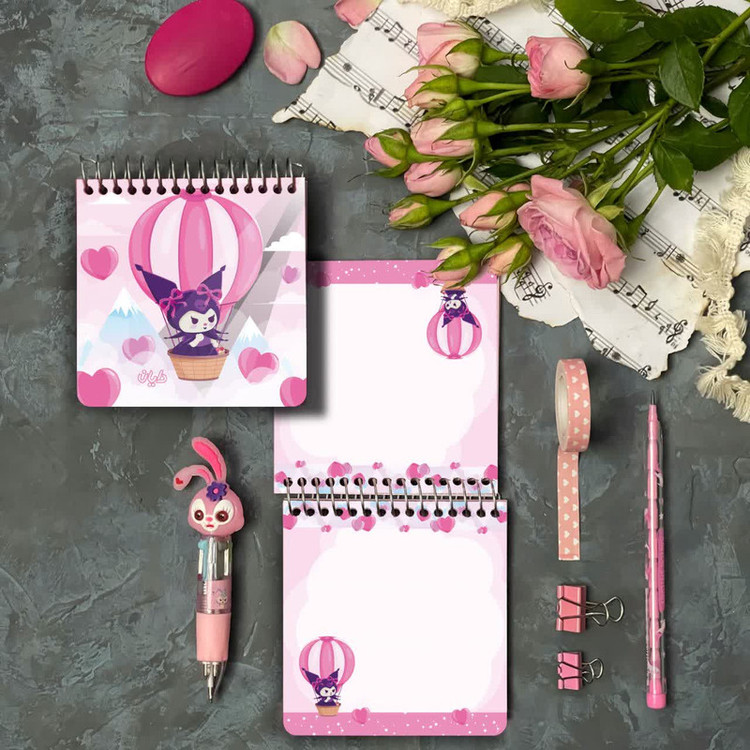 دفترچه یادداشت 80 برگ دایان مدل حاشیه دار طرح کرومی کد 54461 بسته 6 عددی