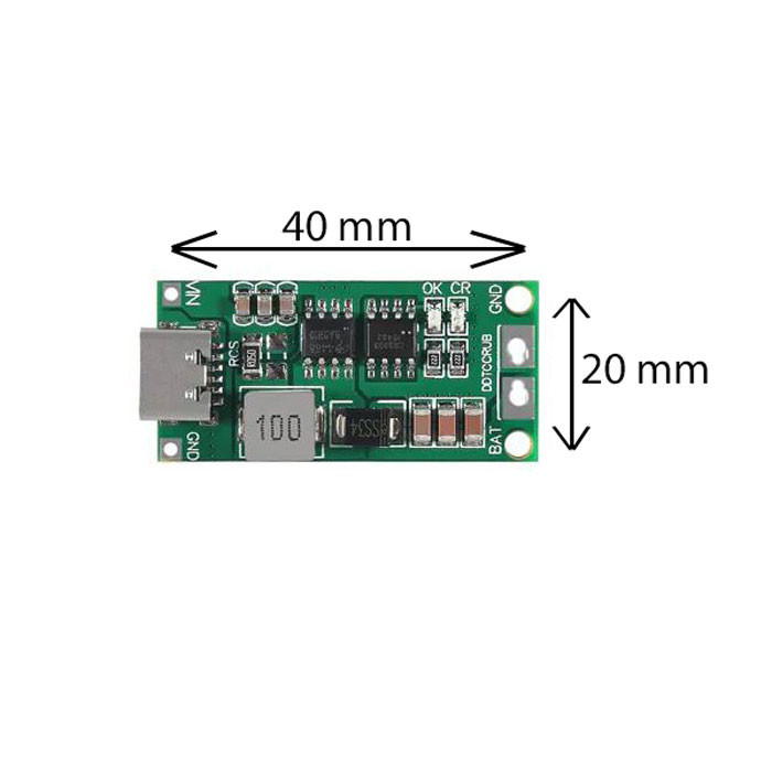 ماژول شارژ باتری لیتیومی 3 سل 2 آمپر مدل USB TYPE-C
