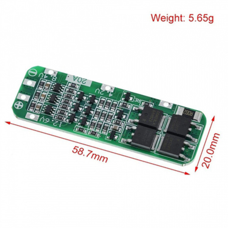 ماژول محافظ شارژ باتری لیتیومی 3 سل مدل 20A