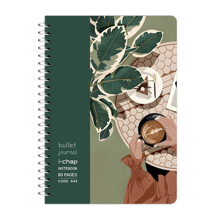 دفتر نقطه ای 80 برگ آی چاپ مدل کافی تایم کد 643