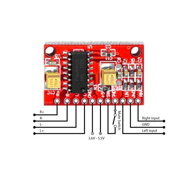 ماژول آمپلی فایر مدل PAM8403-R