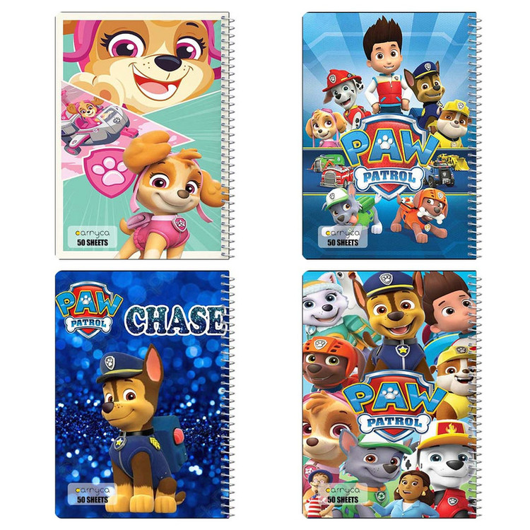 دفتر نقاشی 50 برگ کارنیکا طرح سگ های نگهبان paw patrol کد 98208 مجموعه 4 عددی