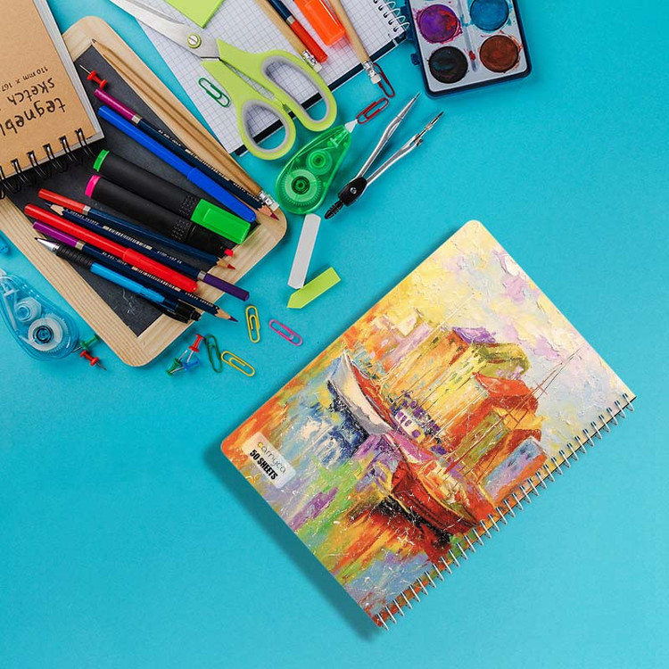 دفتر نقاشی 50 برگ کارنیکا طرح نقاشیهای آبرنگی Watercolor Paintings کد 16194 مجموعه 4 عددی