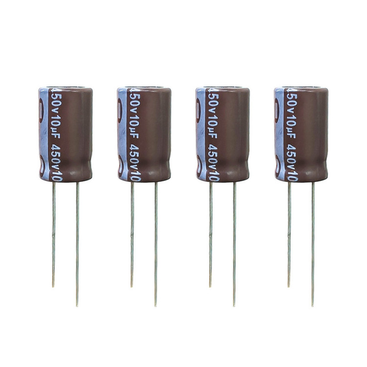 خازن الکترولیت 10 میکروفاراد 450 ولت آکسبوم مدل TEC-10450 بسته 4 عددی