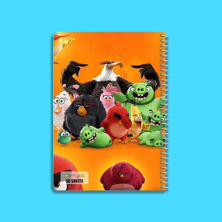 دفتر نقاشی 50 برگ کارنیکا طرح The Angry Birds کد 33250 مجموعه 4 عددی