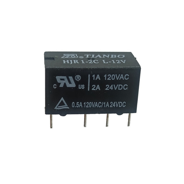 رله مخابراتی 12 ولت دو کنتاکت تیانبو کد HJR1-2CL-12V