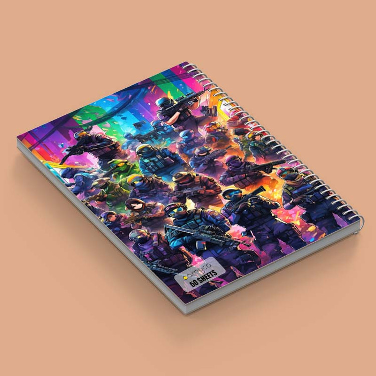 دفتر نقاشی 50 برگ کارنیکا طرح رینبو 6 Rainbow Six Siege کد 28470 مجموعه 4 عددی