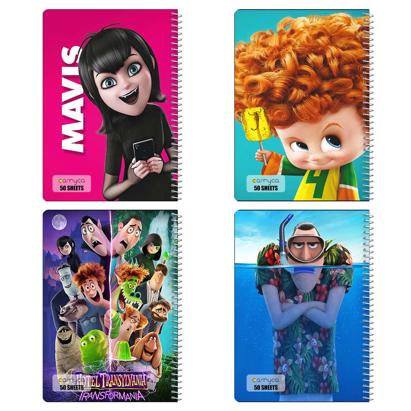دفتر نقاشی 50 برگ کارنیکا طرح هتل ترانسیلوانیا Hotel Transylvania کد 26823 مجموعه 4 عددی