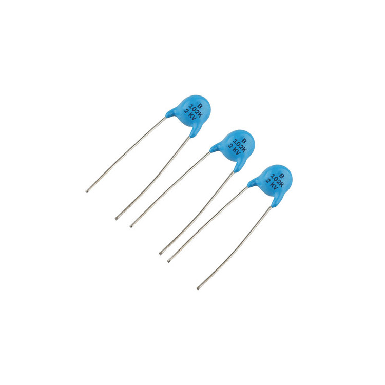 خازن 1 نانوفاراد 2 کیلو ولت مدل disc 102K/2Kv بسته 20 عددی