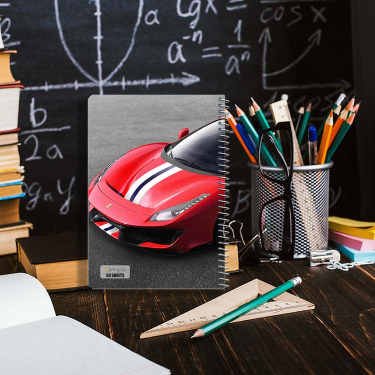 دفتر نقاشی 50 برگ کارنیکا طرح Ferrari کد 16536 مجموعه 4 عددی