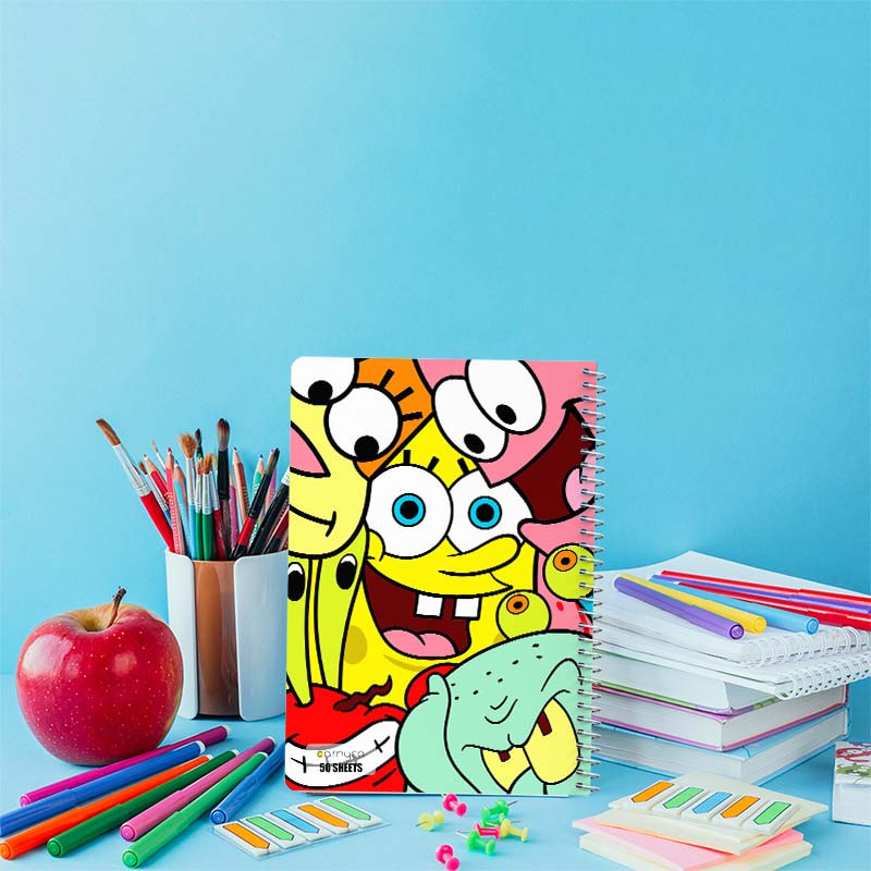 دفتر نقاشی 50 برگ کارنیکا طرح spong bob کد 66092 مجموعه 4 عددی