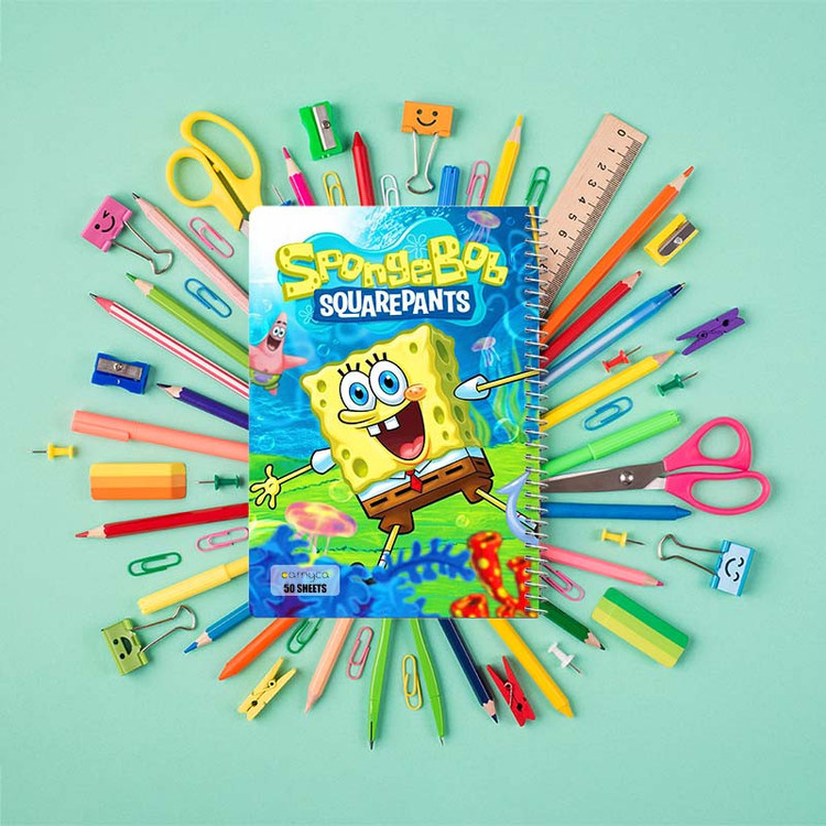 دفتر نقاشی 50 برگ کارنیکا طرح spong bob کد 66092 مجموعه 4 عددی